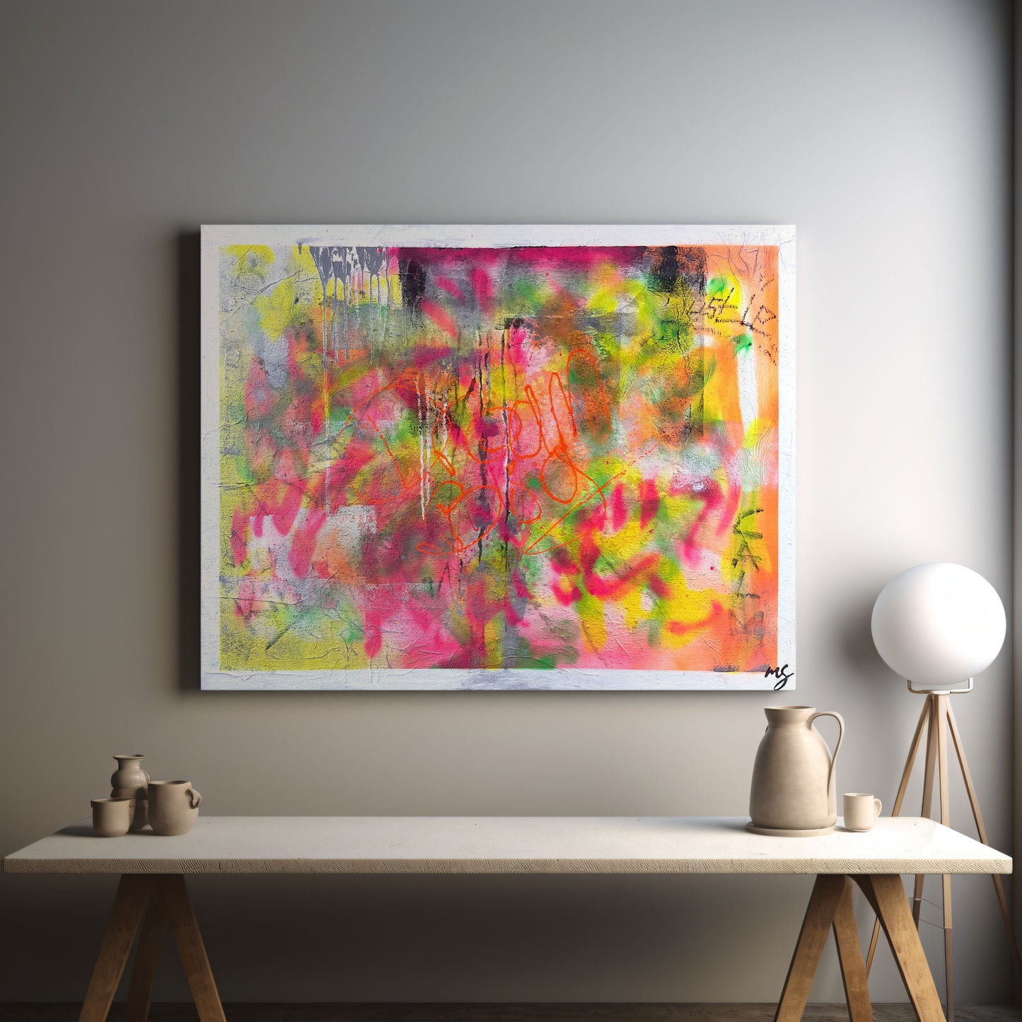 Abstrakte Kunst Dream Big als inspirierender Akzent im Raum