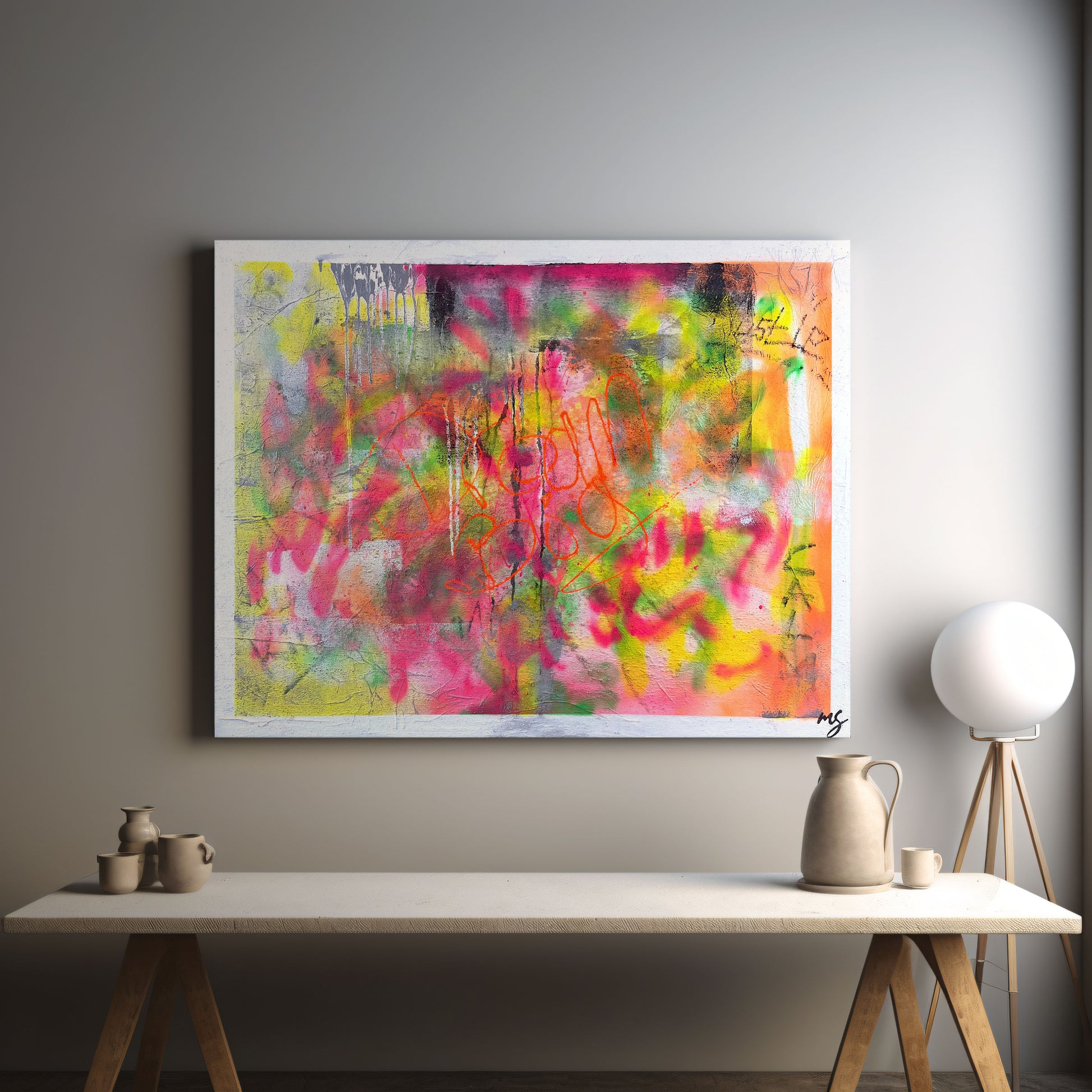 Abstrakte Kunst Dream Big als inspirierender Akzent im Raum