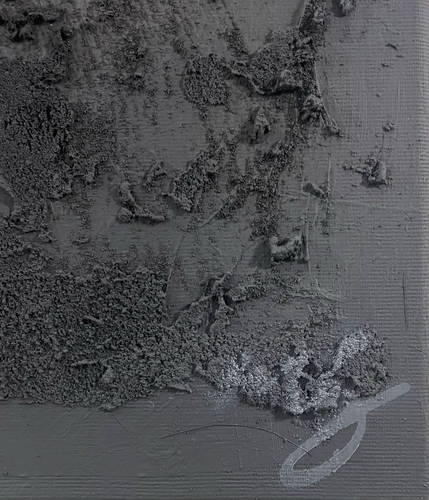 Strukturdetail der Leinwand mit Spannung zwischen Ordnung und Störung