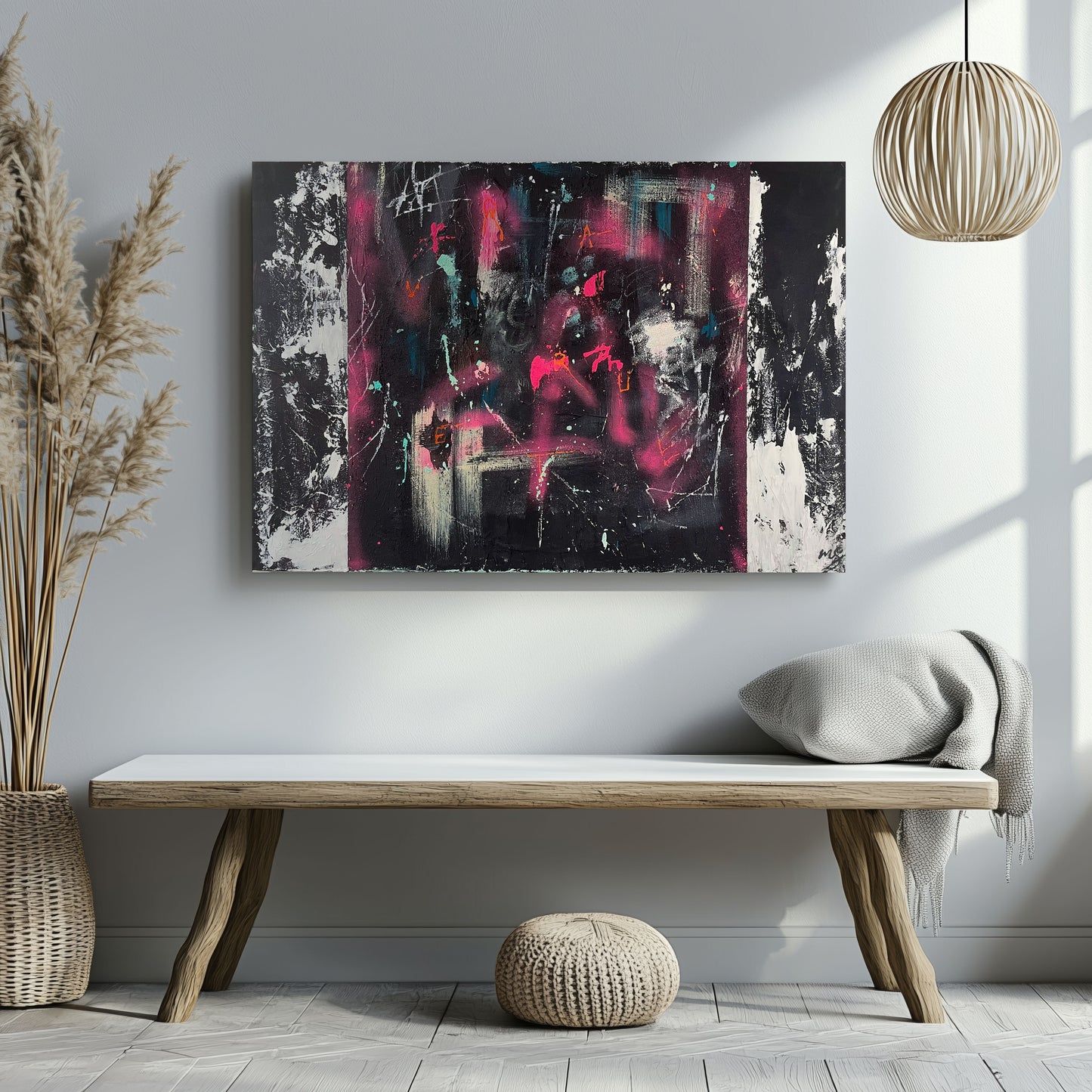 Abstrakte Kunst Vertrauen als harmonischer Blickpunkt im Raum